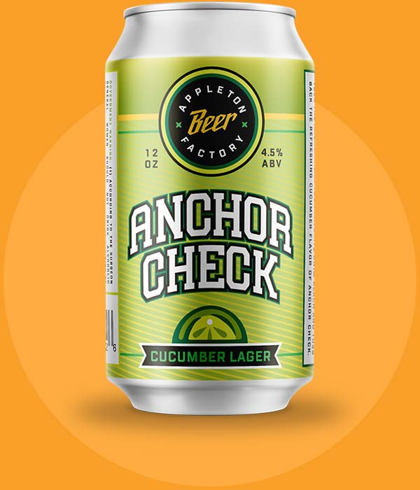 Anchor Check Beer Can Brewed by Appleton Beer Factory