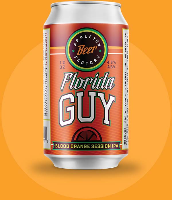 Florida Guy Beer Can Brewed by Appleton Beer Factory