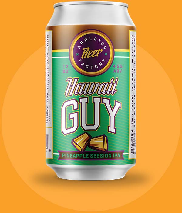 Hawaii Guy Beer Can Brewed by Appleton Beer Factory