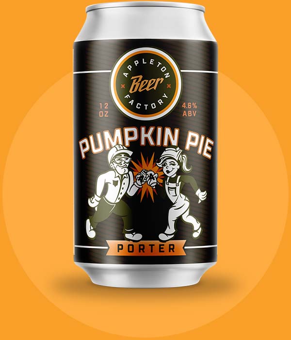 Pumpkin Pie Beer Can Brewed by Appleton Beer Factory