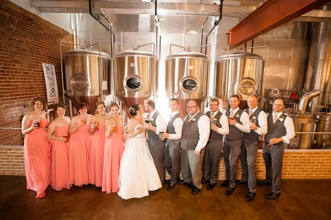 Appleton Beer Factory brewery and brew pub restaurant bar wedding party celebrating at event venue