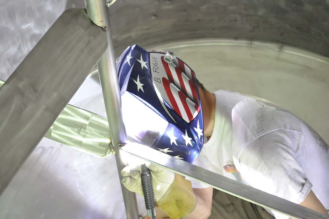 Appleton Beer Factory brewery and brew pub restaurant bar fermenters being welded