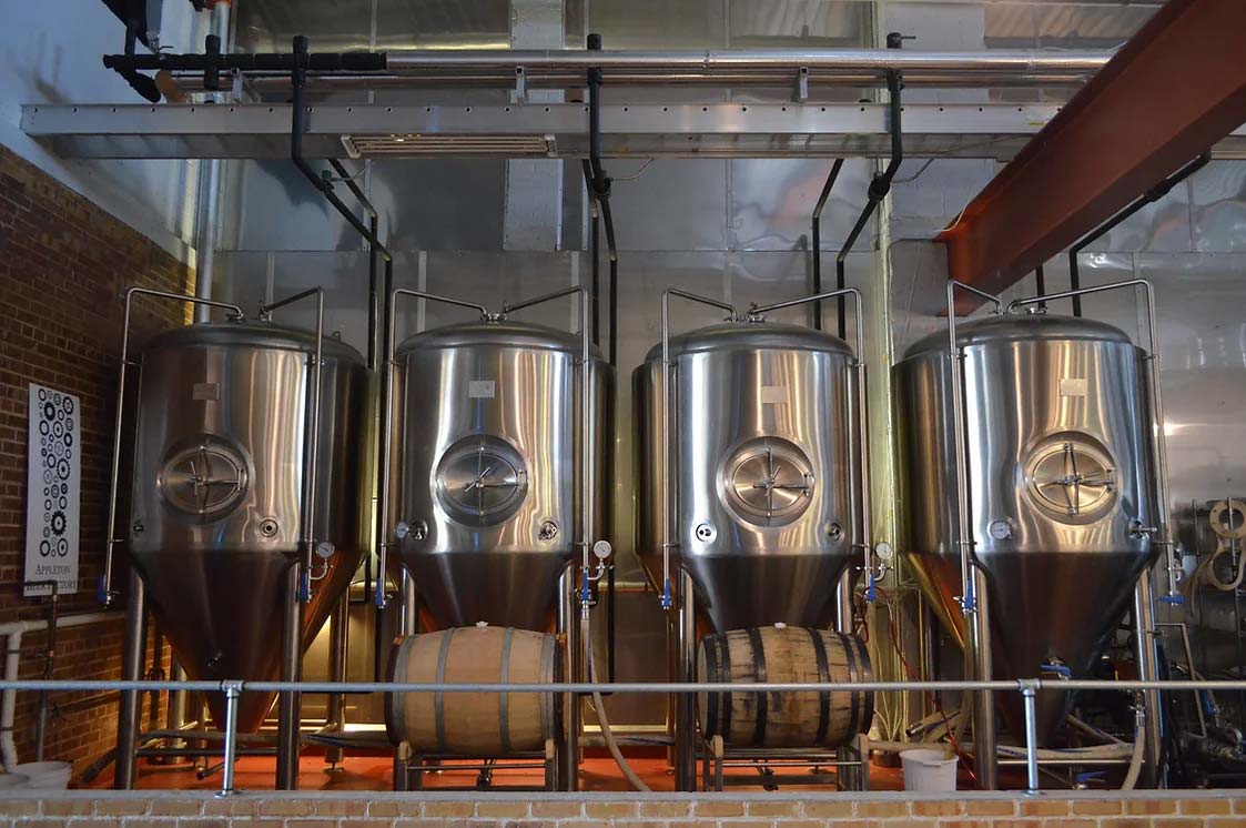 Appleton Beer Factory brewery and brew pub restaurant bar fermenters