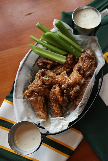Chicken wings served at Appleton Beer Factory brewery and brew pub restaurant bar