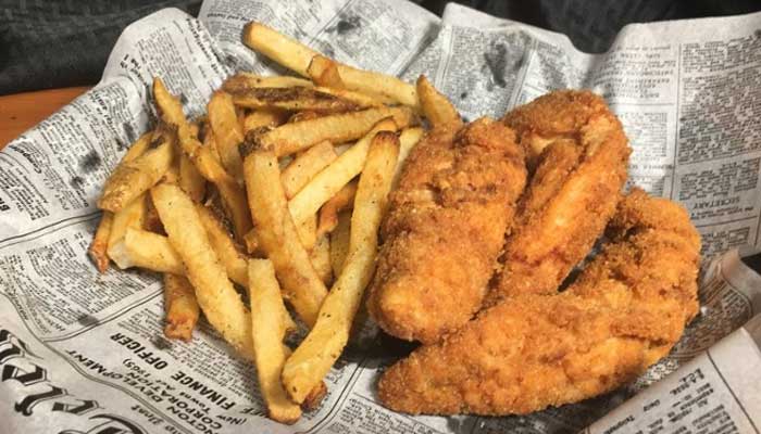 Chicken tenders served at Appleton Beer Factory brewery and brew pub restaurant bar Chicken tenders served at Appleton Beer Factory brewery and brew pub restaurant bar